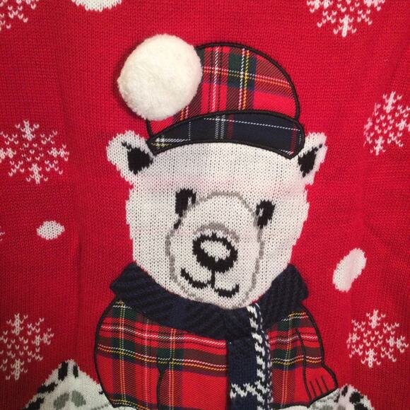 Ugly Christmas Sweater Winter Bear themed L - Picture 3 of 5